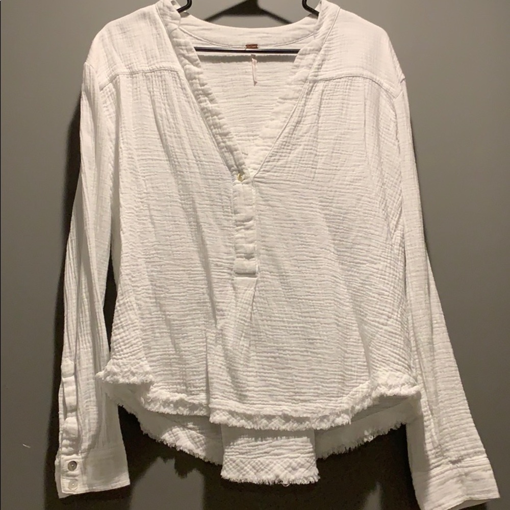 White Long Sleeve Free People
